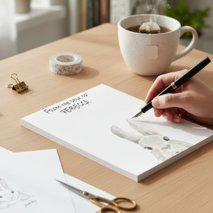 Pinking Bunny Rabbit vom Schreibtisch des Personal Notizblock