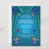 Pinking Clowns Boy's 2. Geburtstag doppelseitig Einladung (Rückseite)