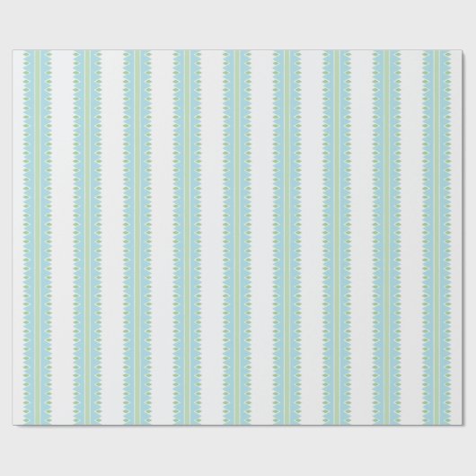 Pinking Stripe in Green and Aqua Geschenkpapier (Flach)
