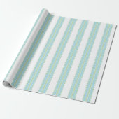 Pinking Stripe in Green and Aqua Geschenkpapier (Ungerollt)