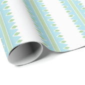 Pinking Stripe in Green and Aqua Geschenkpapier (Rolleneckpunkt)