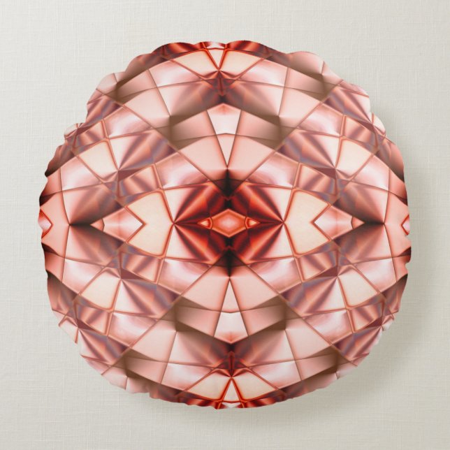 Pinkisch gigantische "Perlmuttbäume", digitale zei Rundes Kissen (Vorderseite)