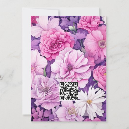 Pinkische Lila Frühjahrssonne Einladung (Rückseite)