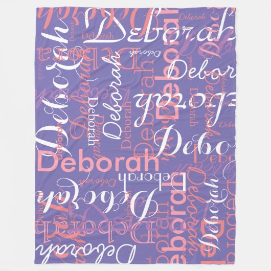 Pinkische Namen Typografie-Augenzwinkernfarbe Fleecedecke (Vorderseite)