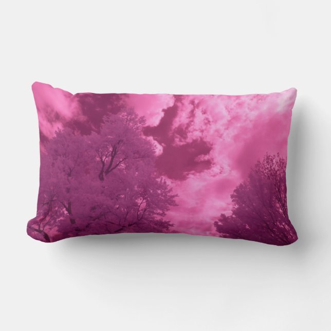 Pinkish Hues Infrarot Cloud Lendenkissen (Vorderseite)