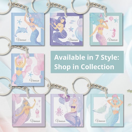 Pinkish Lavender Mermaid Party Adventure Schlüsselanhänger