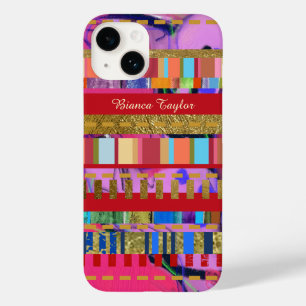 pinkish pattern . colorful stripes on pink girly Case-Mate iPhone hülle