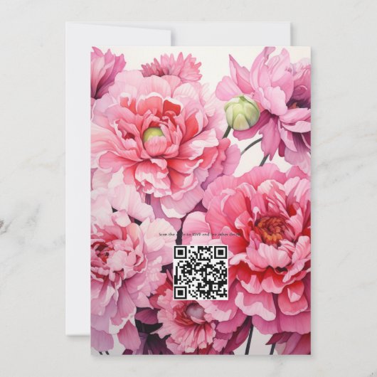 Pinkish Reds Hochzeit im Herbst Einladung (Rückseite)