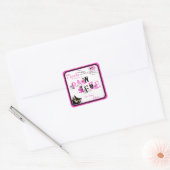 Pinkkatzen Danke Quadratischer Aufkleber (Umschlag)