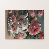 Pinkkohl-Rosen-Tee  Puzzle (Horizontal)