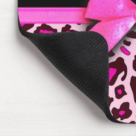 Pinkleoparddruckband-Bogengraphik Mousepad (Ecke)