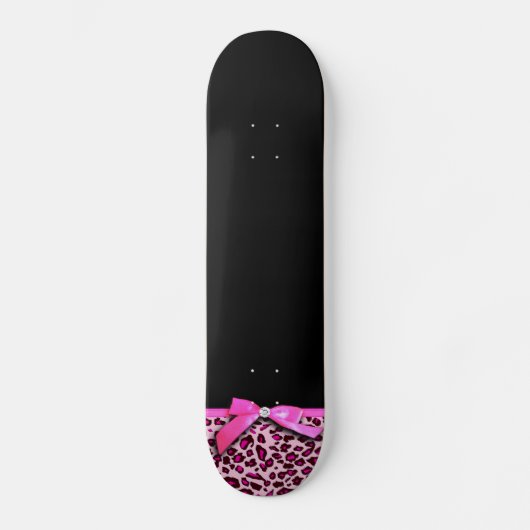 Pinkleoparddruckband-Bogengraphik Skateboard (Vorderseite)