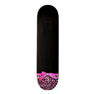 Pinkleoparddruckband-Bogengraphik Skateboard