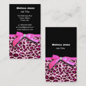 Pinkleoparddruckband-Bogengraphik Visitenkarte (Vorne/Hinten)