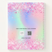 Pinklila-Floralname Notizblock (Rückseite)