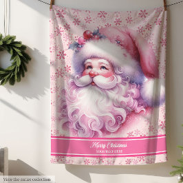 Pinkmas Girls Santa Name Blanket Weihnachten Gemüt Sherpadecke