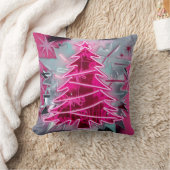 Pinkmas Tree – Bold Neon Holiday Art Kissen (Decke)