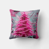 Pinkmas Tree – Bold Neon Holiday Art Kissen (Rückseite)