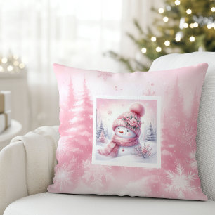 Pinkmas Winterwald-Schneemann-Kissen Kinderdeko Kissen