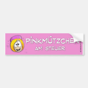 Pinkmützchen am Steuer Autoaufkleber
