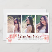 Pinkn Kirschblüte Abschluss Foto laden Einladung (Vorderseite)