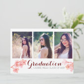 Pinkn Kirschblüte Abschluss Foto laden Einladung (Stehend Vorderseite)