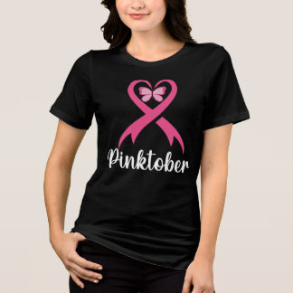 PinkOctober Butterfly Brustkrebs Monat Tri-Blend Shirt