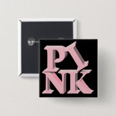PinkonBlack Brustkrebs-Bewusstsein Button (Vorne & Hinten)