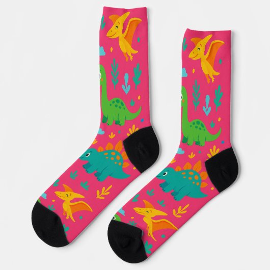 Pinkosaurus-Party Socken (Linkes Detail)