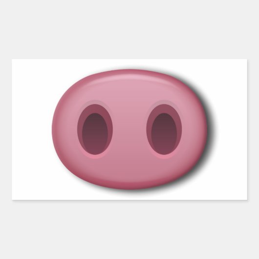 PinkPig Snout Rechteckiger Aufkleber (Vorderseite)