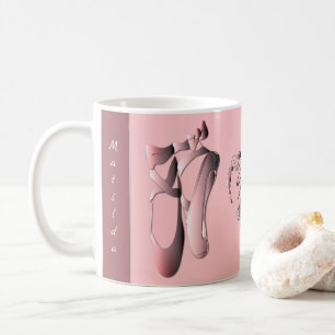 PinkPink Ballet Zehenschuhe mit Monogram Coffee Ta Kaffeetasse