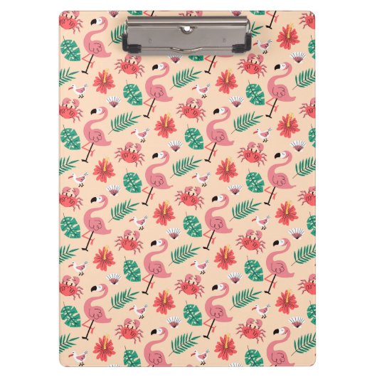 PinkPink Flamingo Sommer tropisches Muster-23123 Klemmbrett (Vorderseite)