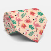 PinkPink Flamingo Sommer tropisches Muster-23123 Krawatte (Gerollt)