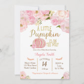 PinkPumpkin Baby Dusche Einladung Gold Glitzer (Vorderseite)