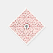 Pinkrosa-Monogramm Serviette (Ecke)