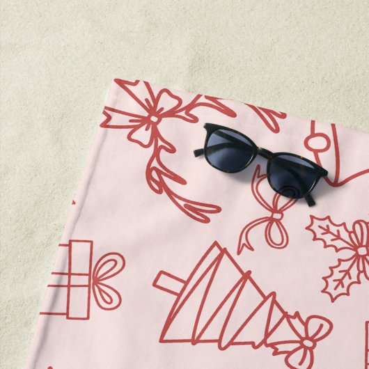 Pinkrosa-Monogramm Strandtuch (Beispiel)