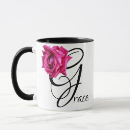 Pinkrosa Rosa Blütenboho Tasse