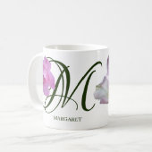 Pinkrosa Rosa Blütenschmuck mit dem passenden Marg Kaffeetasse (Vorderseite Links)