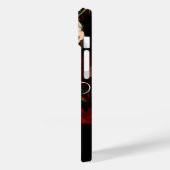 PINKROSEN, SCHALTFLÄCHE, BLUMENMONOGRAMM DER WEISS Case-Mate iPhone HÜLLE (Rückseite / Links)