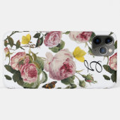 PINKROSEN, SCHALTFLÄCHEN, Monogramm aus weißer Blü Case-Mate iPhone Hülle (Rückseite (Horizontal))