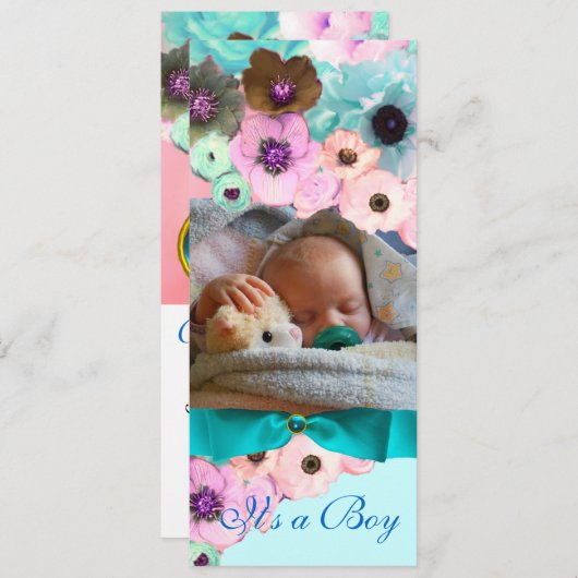 PINKROSEN UND BLUE BOUR FOTOGRAMM EINLADUNG (Vorne/Hinten)