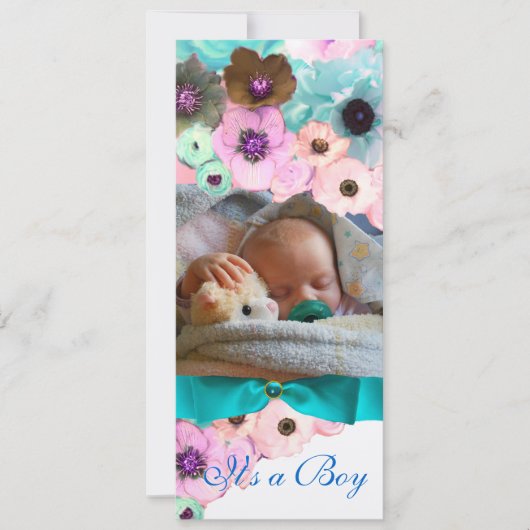 PINKROSEN UND BLUE BOUR FOTOGRAMM EINLADUNG (Vorderseite)