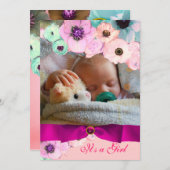 PINKROSEN UND BLUE BOUR FOTOGRAMM EINLADUNG (Vorne/Hinten)