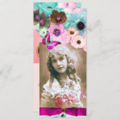 PINKROSEN UND SCHALTFLEUNDSCHWIMMEN 16 FOTOVORLAGE EINLADUNG (Vorne/Hinten)