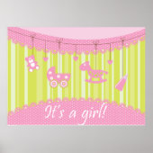 Pink's a Girl Baby Announcposter Poster (Vorne)