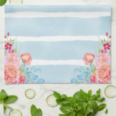 Pinks auf blau geschirrtuch (Gefaltet)