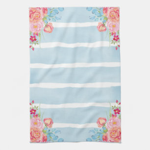 Pinks auf blau geschirrtuch