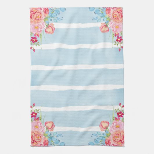 Pinks auf blau geschirrtuch (Vertikal)