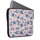 Pinks, Blues und graue Rose Laptopschutzhülle (Vorne Rechts)
