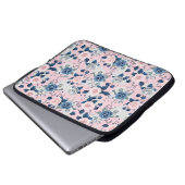 Pinks, Blues und graue Rose Laptopschutzhülle (Vorne Knopf)